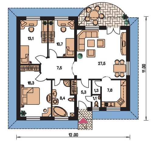 Bungalov 94 Nizkoenergeticky rodinny dom